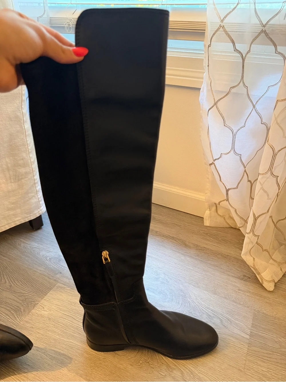 Tory Burch Women's Wyatt Over-the-Knee Riding Boots Black US 8
